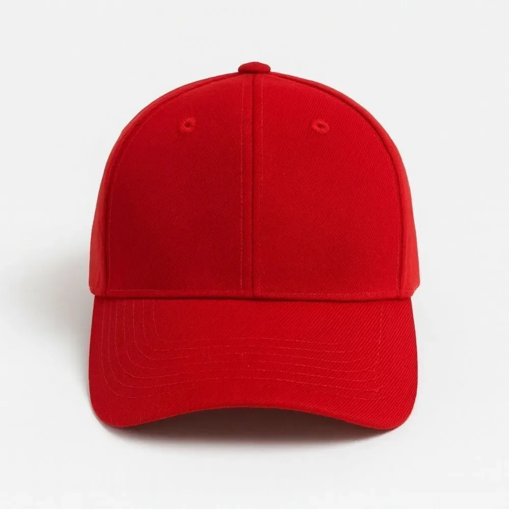 Black & Red Structured Baseball Cap 2-Pack – Blank Adjustable Hats – Perfect for